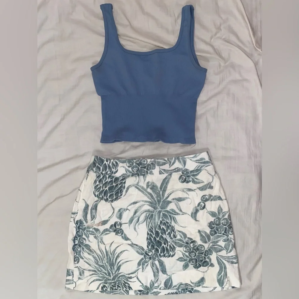 Blue/Grey Ribbed Tank Top - Picture 4 of 4